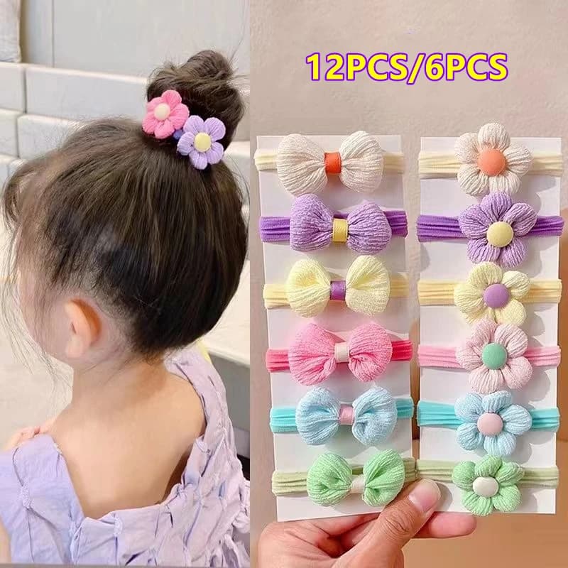 Accessori per capelli per bambina, elastici per capelli, anelli per capelli con fiori, copricapo per feste di compleanno per bambini