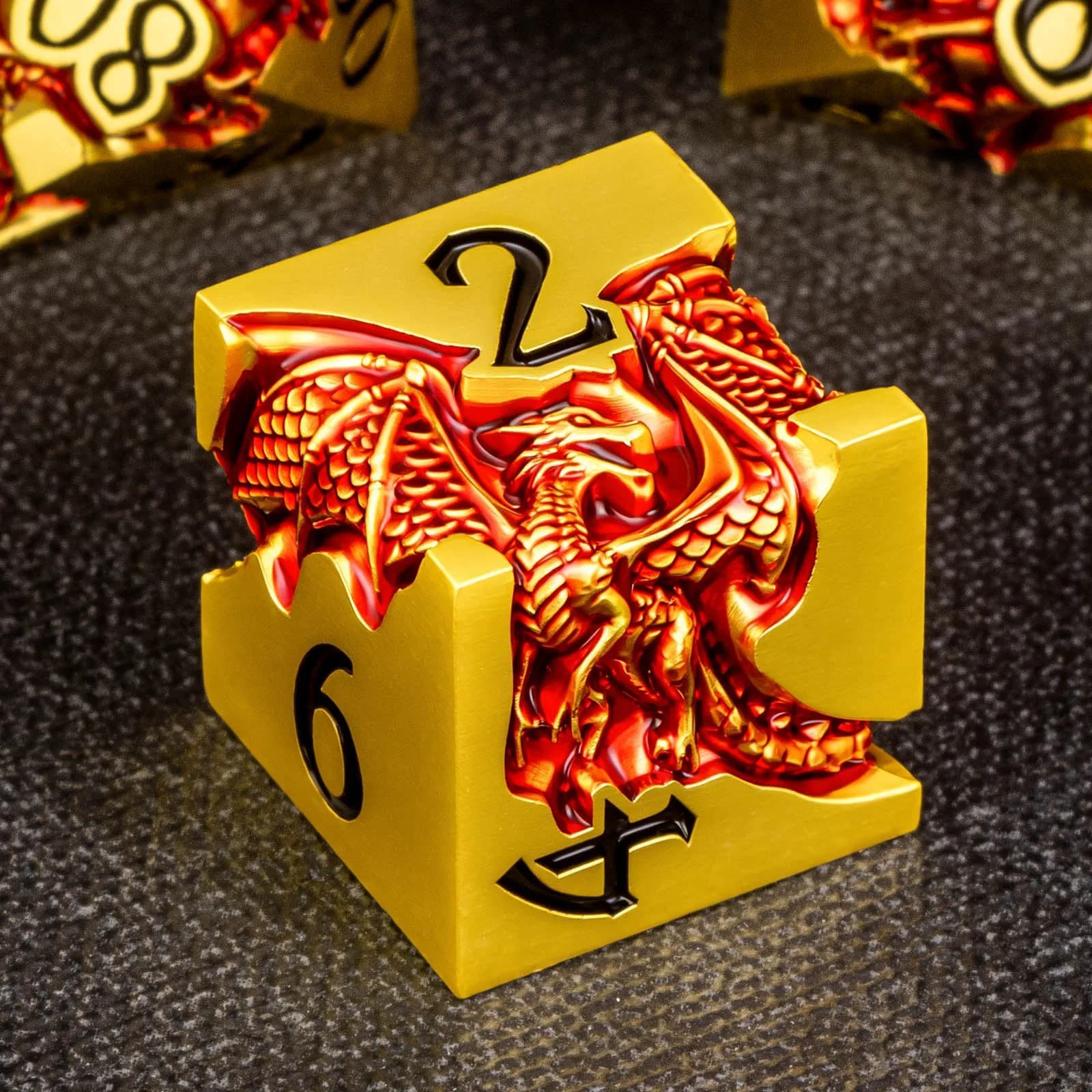 Dragon DND Dice Set for Role Playing Game, Metal D&D Dice Set Dungeon and Dragon, Polyhedral D and D Dice D20 D12 D10 D8 D6 D4