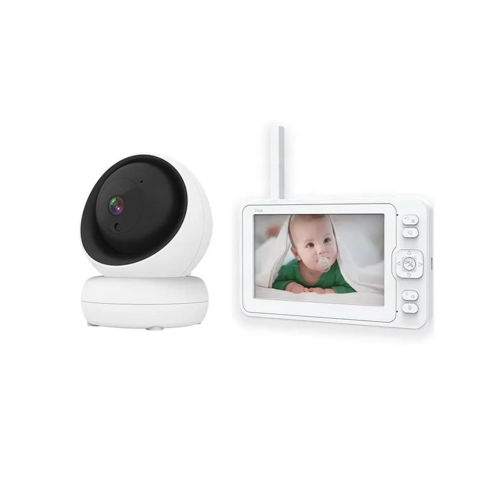 Monitor per Bambini Wireless 1080P con Schermo da 5 Pollici, Telecamera Intelligente con Visione Notturna Audio e Video