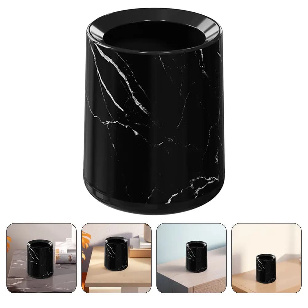 Cestino per Rifiuti in Marmo, Piccolo Contenitore per Spazzatura da Scrivania, Bagno, Cucina, Camera da Letto, Ufficio, Mini Bidone Carino e Compatto