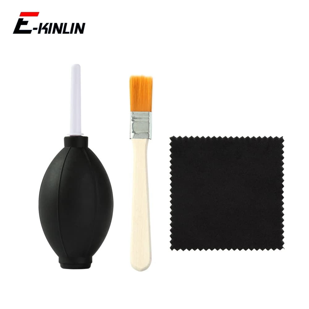 Kit detergente antipolvere 3 in1 panni in microfibra spazzole in Nylon pompa aeratore pulita per strumenti della scheda madre dell'obiettivo della fotocamera dello schermo di iPhone