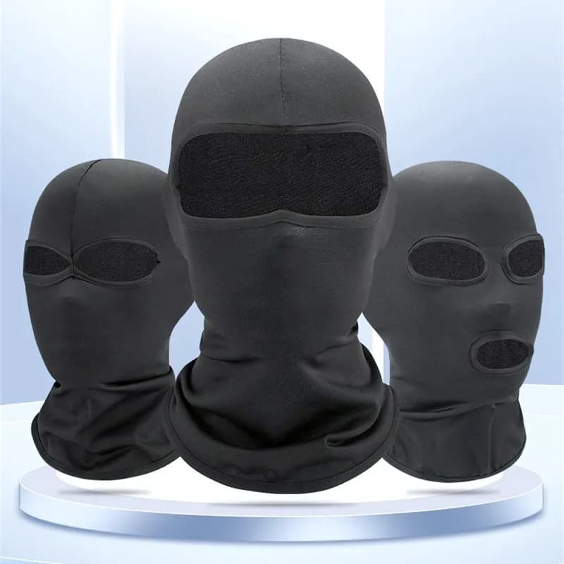 Black Full Face Cover Hat Balaclava Army Tactical CS Cycling Motorcycle Hats Summer Sun UV Protection Scarf Outdoor Sport Mask