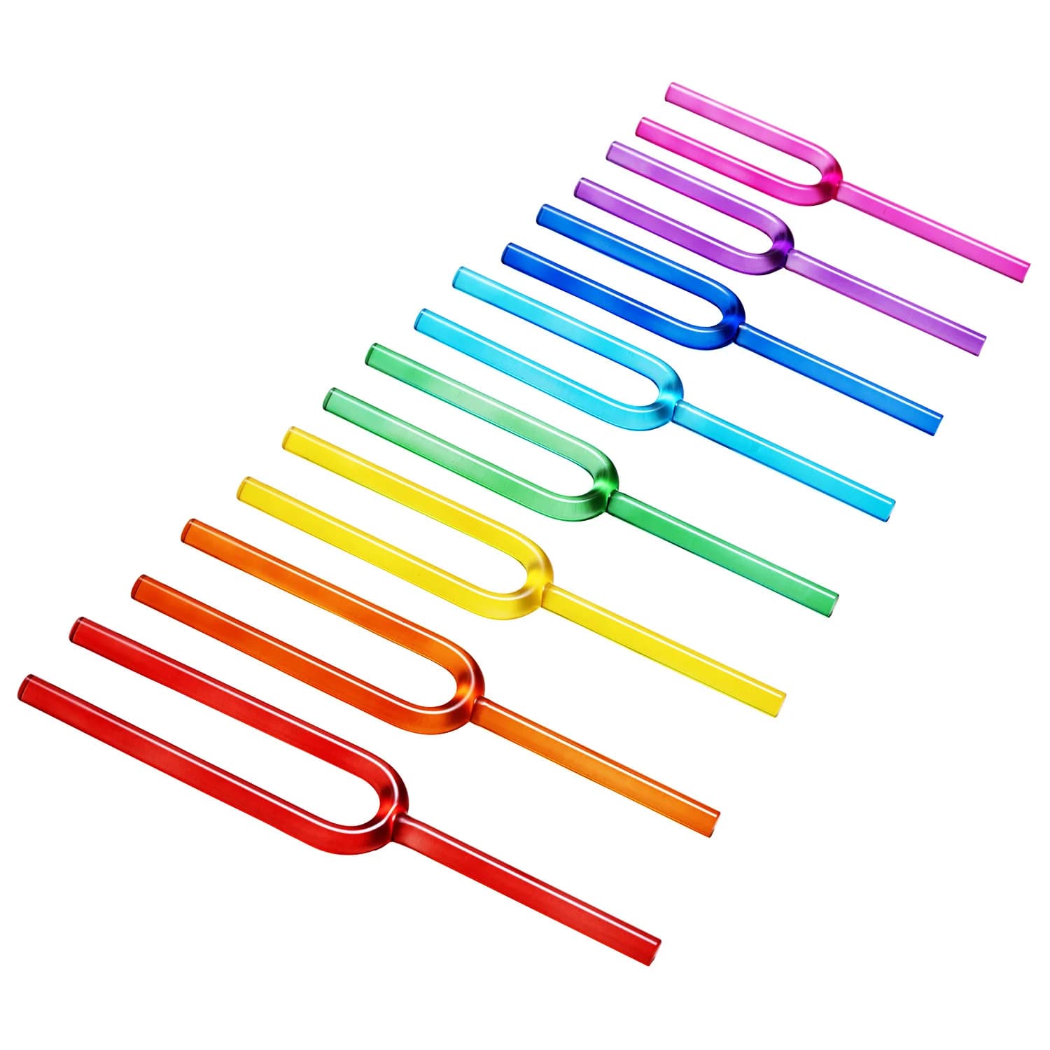 Colorful Crystal Tuning Fork, Sound Therapy Quartz Fork, Meditation Yoga Singing Bowl, Healing Instrument