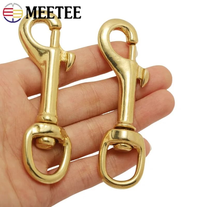 1/2 pezzi Meetee 10-30mm ottone massiccio girevole chiusura a moschettone borsa cinghia fibbia trigger clip moschettone collare per cani portachiavi accessori