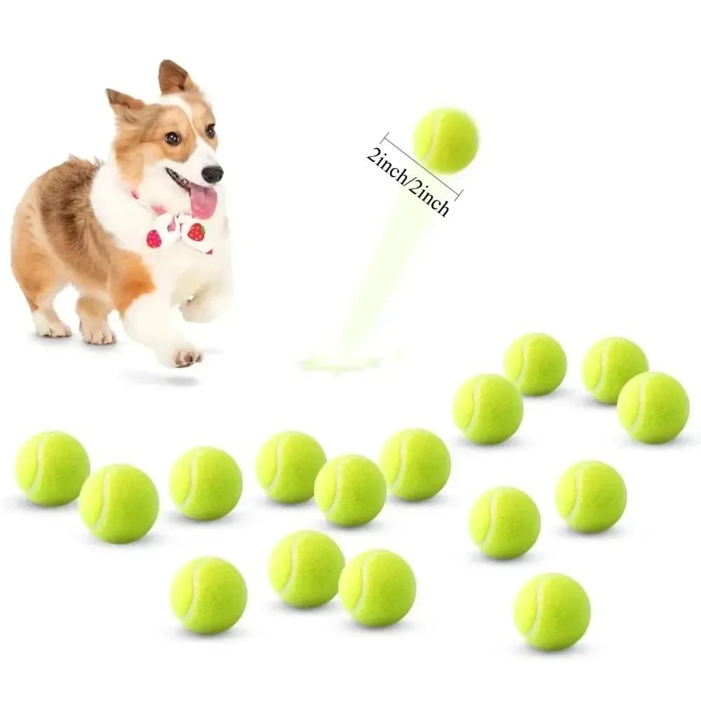 QIU Tennis Balls for Dogs, 2-Inch Size, Compatible with Most Automatic Ball Launchers Idea for Small Dogs(12 Balls Only)