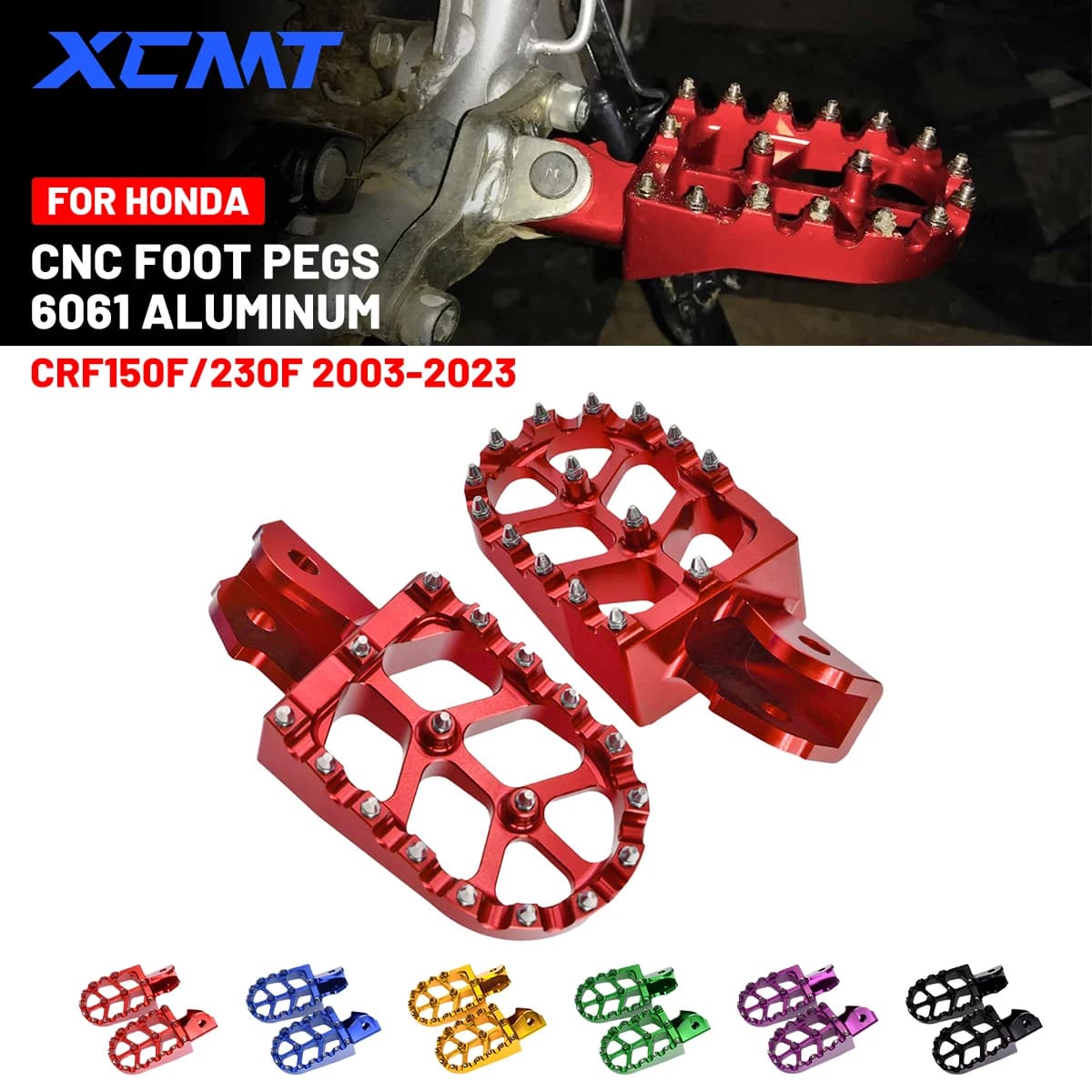 Accessori CNC Poggiapiedi Pedane Pedane Poggia Pedale Per HONDA CRF150F CRF230F CRF150 CRF230 F CRF 150F 230F 230 F 2003-2023