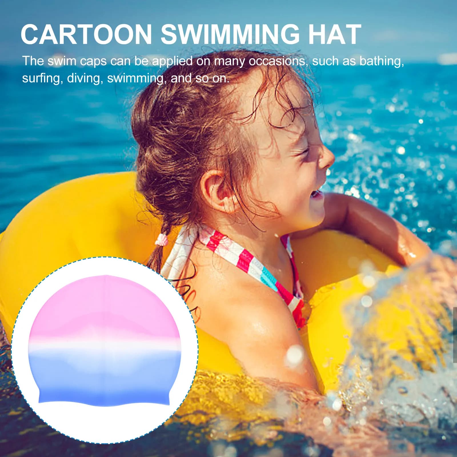 Silicone Unisex Anti-slip Headphone, Pool, Training & Water Sports Hair Protection