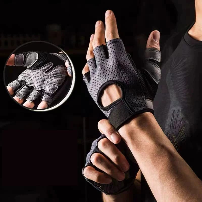 Summer Gloves Fitness Breathable Sun Protection Cycling Half Finger Gloves Gym Non Slip Men Women Hiking Weightlifting Gloves