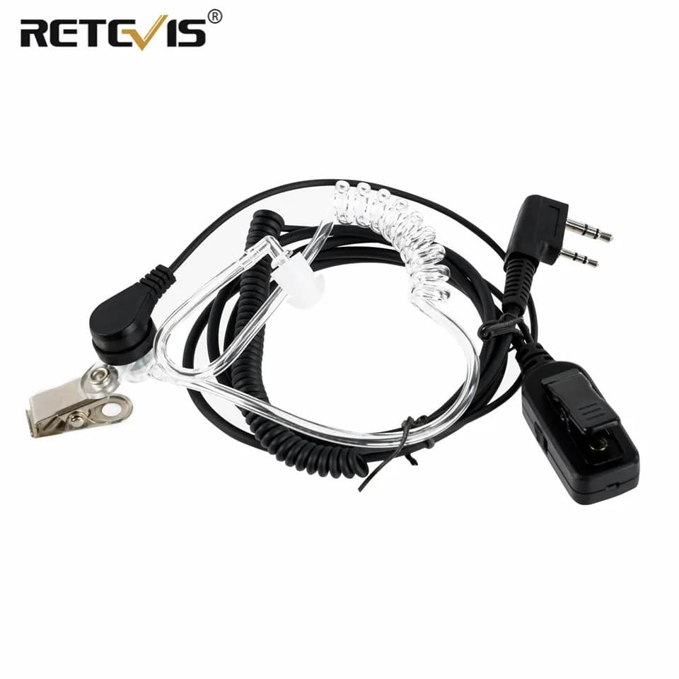 Retevis EAK006 Auricolare con interruttore PTT/VOX nascosto con tubo acustico auricolare a 2 pin per Baofeng UV-5R RT622 RT3S RT86 Walkie Talkie