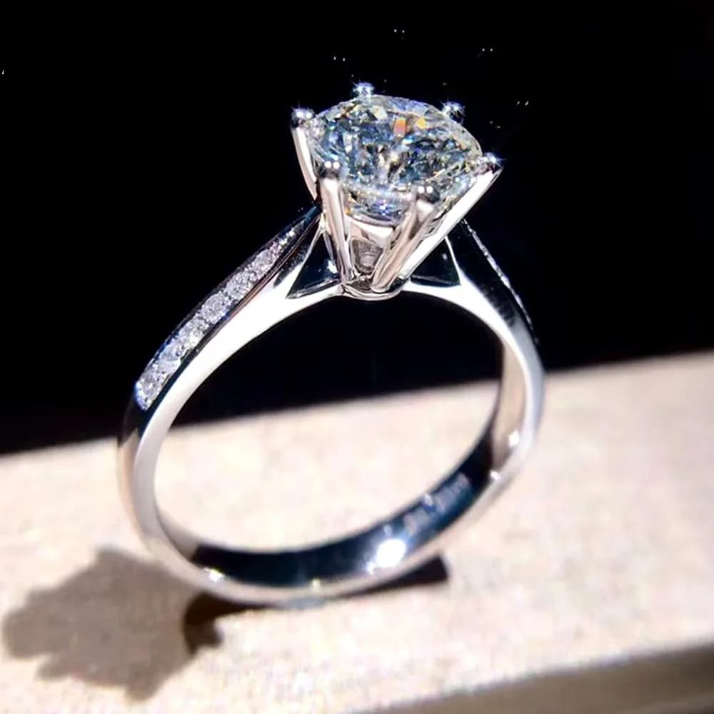 Sei artigli 100% 925 Sterling Silver 10 cuori frecce 1 carato diamante simulato anelli di fidanzamento di nozze per gioielli da donna