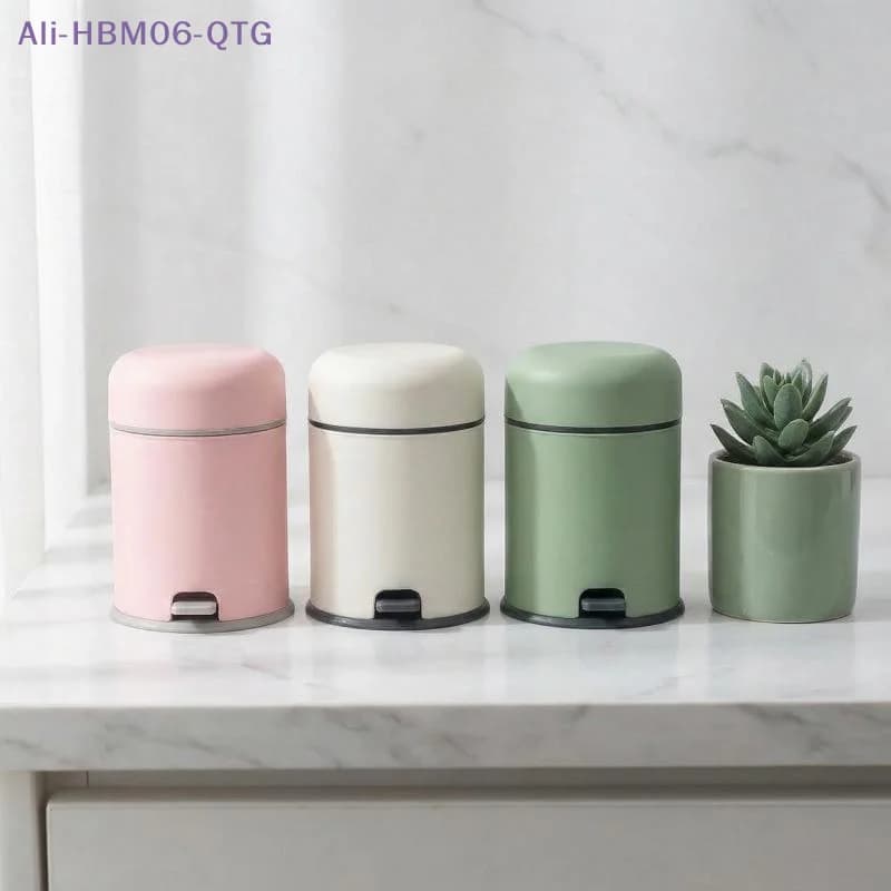 [New] Miniature Garbage Can Ornament 1/12 Dollhouse Miniature Foot-operated Trash Can Model Miniature Furniture Scene Decor