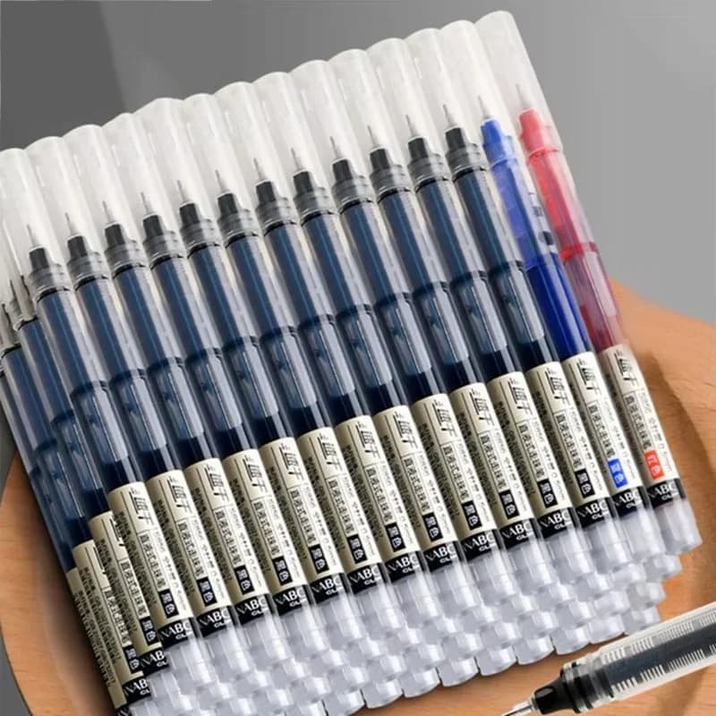 10 penne gel a punta sottile da 0,5 mm, inchiostro nero, blu e rosso, scrittura fluida, penne gel a inchiostro liquido per scuola, cancelleria e ufficio.