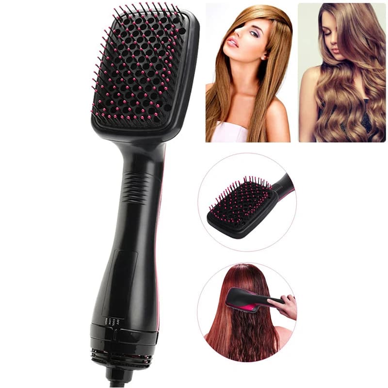 Hair Straightening and Head Massage Curling Iron Portable 2 in 1 Styler Hair Dryer Professional Salon Negative Ionic Hair Curler