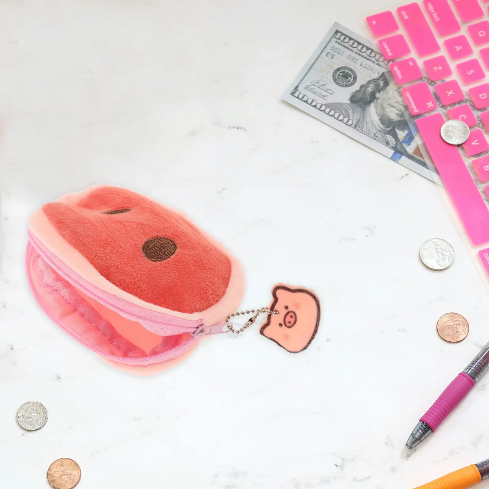 Portamonete Carino a Forma di Cartone Animato, Piccolo Portafoglio Portatile Multifunzionale per Donne, Borsetta con Cerniera per Monete