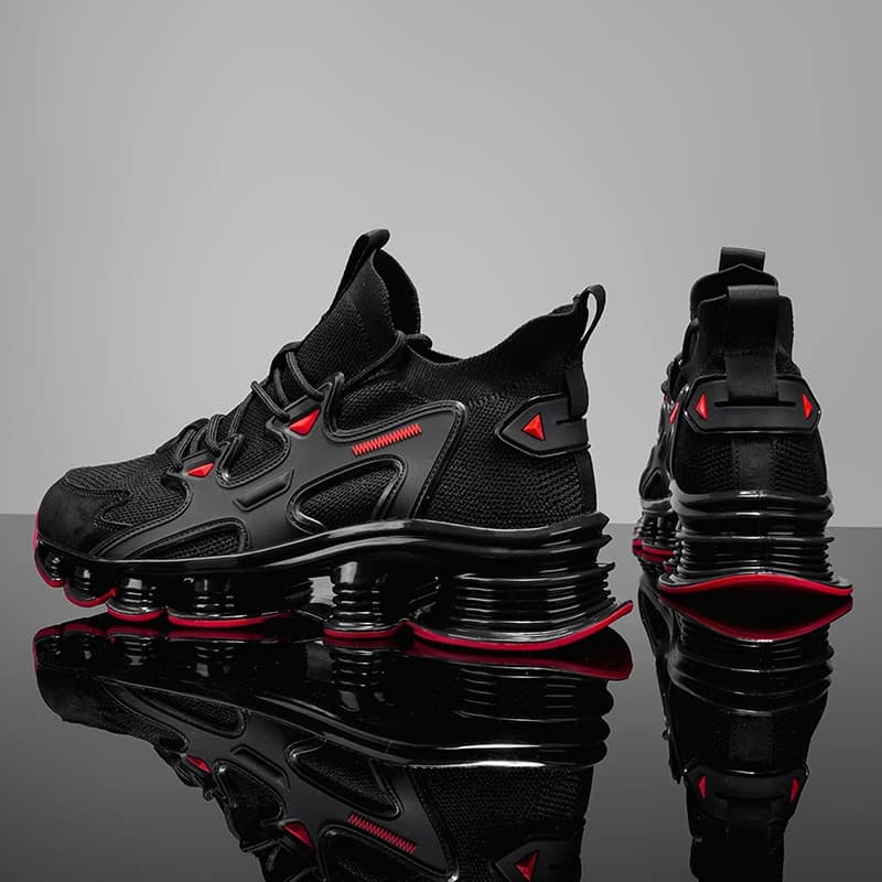 Scarpe da corsa da uomo traspiranti con assorbimento degli urti, antiscivolo, per jogging, tennis, palestra, camminata casual, calzature sportive