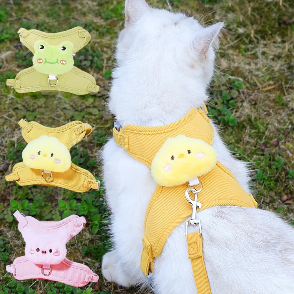 Escape Proof Cat Harness and Leash Set for Small Dogs, Chuzhao Soft Breathable Adjustable Vest, Anti-Choke Puppy Walking Jacket