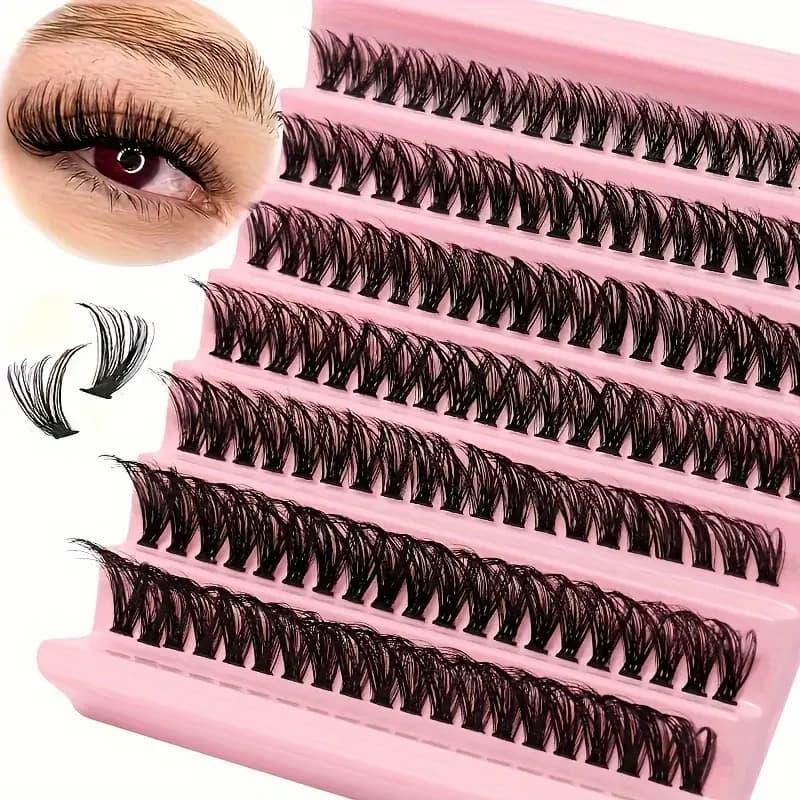 Fake eyelashes in European and American style from 140 pieces, voluminous, curls and dense, perfect for DIY beginners