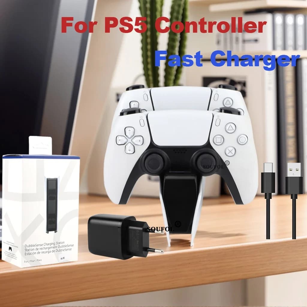 Nuova stazione di ricarica del controller per PS5 Caricatore doppio rapido Indicatore LED Supporto di ricarica Docking station Accessori Ps5