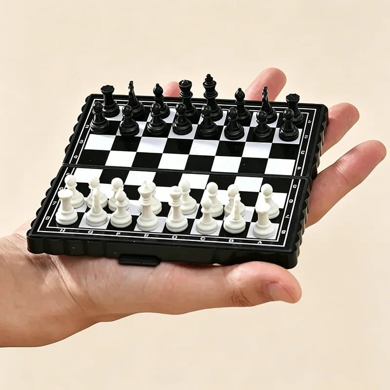 Mini Portable Magnetic Chess Set Folding Chessboard Plastic Board Game Outdoor QLYX03