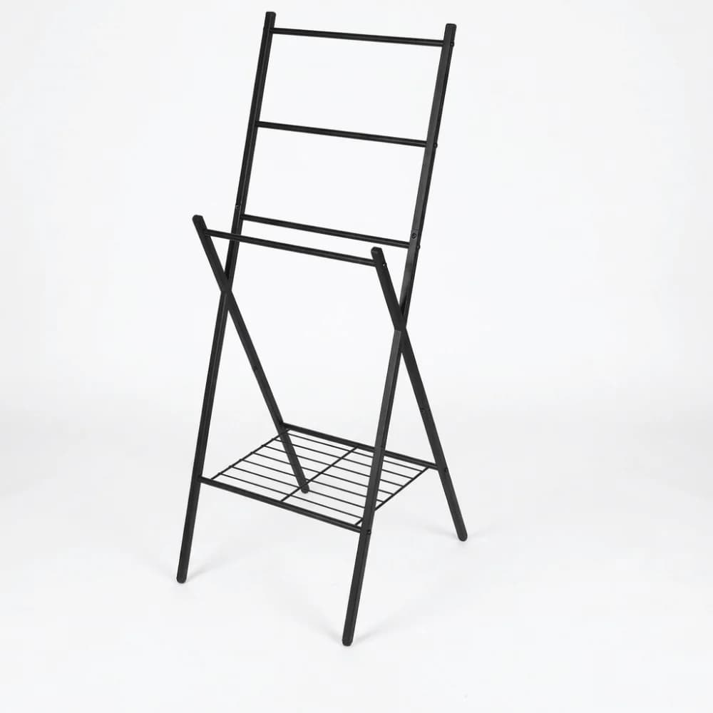 Foldable Structure Foldable Towel Drying Rack Multi-rod Design Freestanding Frame Multi-purpose Storage Organizer Space Saving