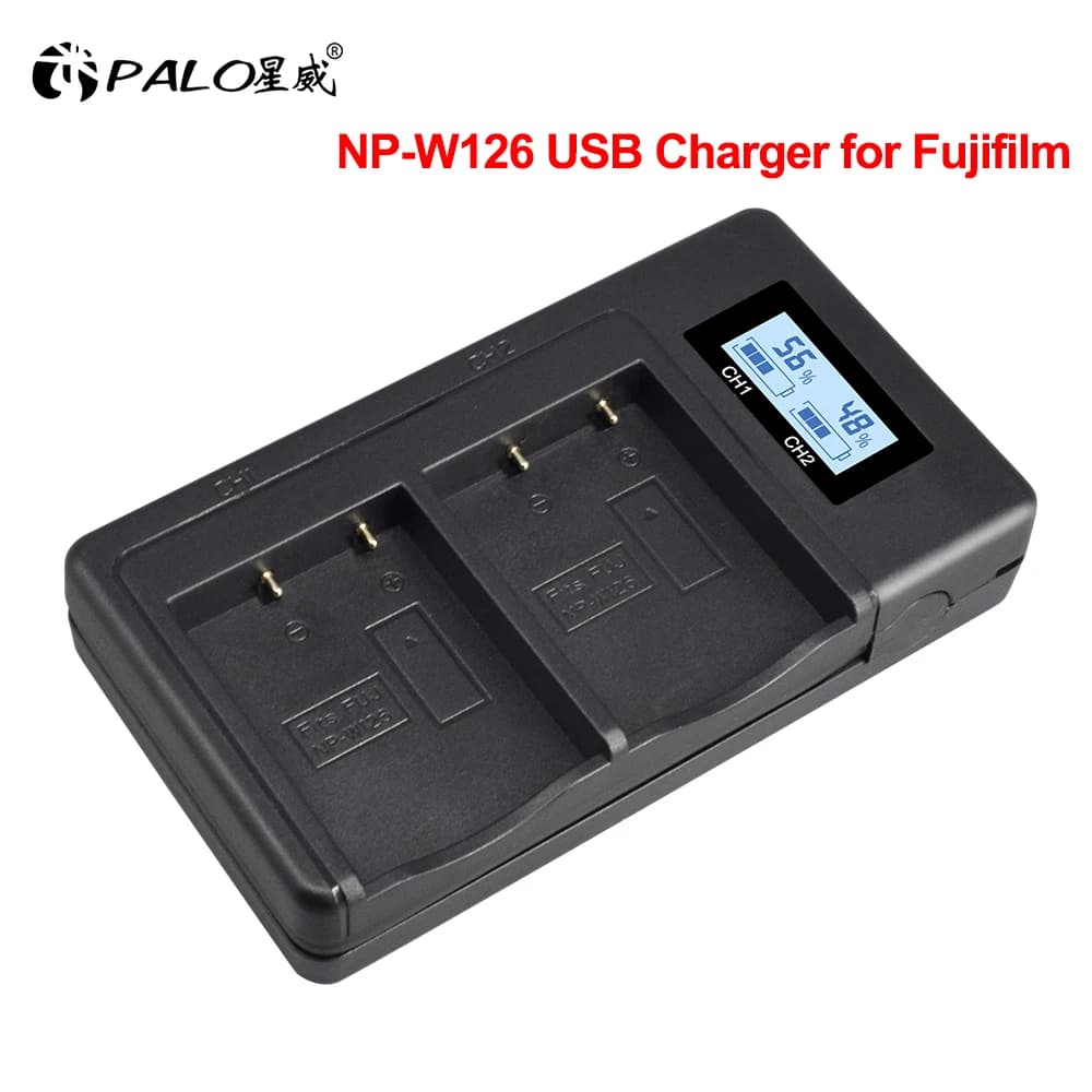 NP-W126 NP-W126S Caricabatteria per Fuji Fujifilm X100VI X100V X100F X-T30II X-T30 X-T20 X-T10 X-T3 X-T2 X-S10 X-E4 X-E3 X-E2