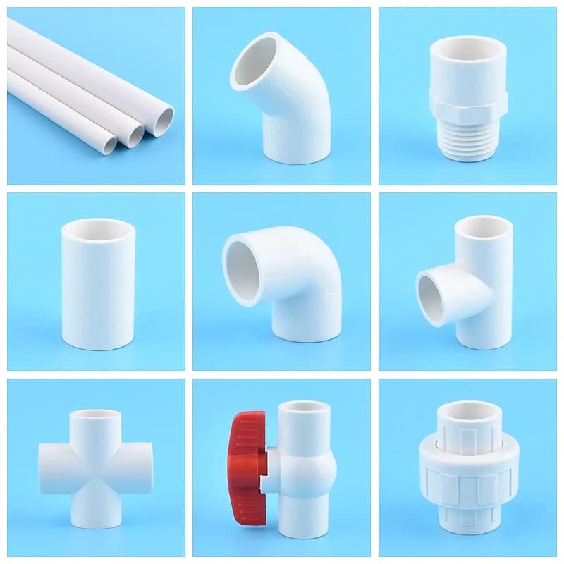 Connettore per Tubi in PVC 20~50mm Bianco, Raccordo a T Diretto, Gomito, Giunto Unione, Morsetto per Tubi, Giunto a Croce, Valvola a Sfera per Acquario