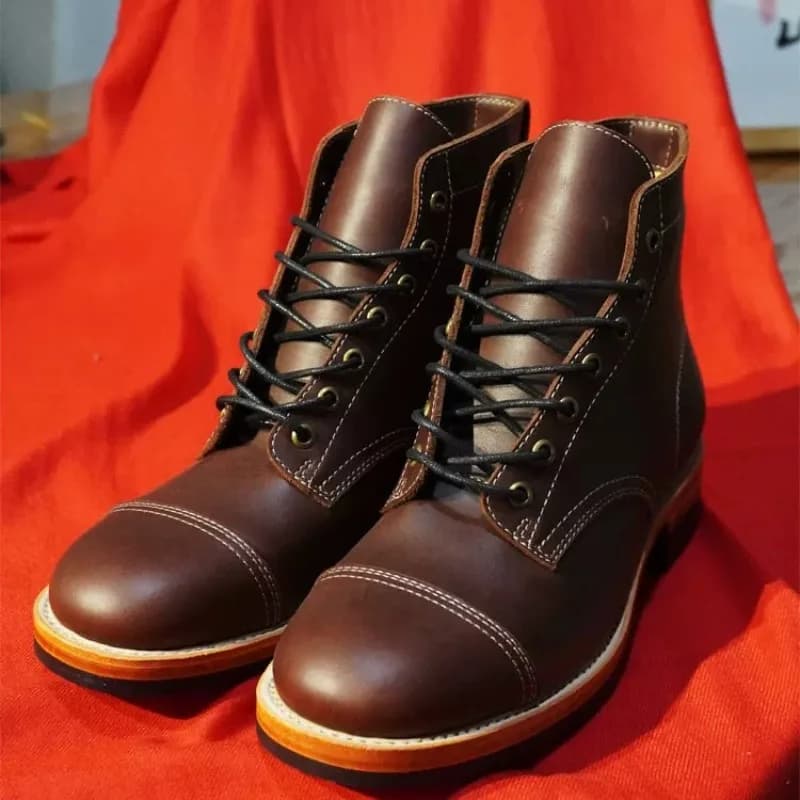 Retro Customization Genuine Leather High Top Work Chelsea Boots Men's Shoes Casual Cowhide Formal Outdoor Hiking Boots Male
