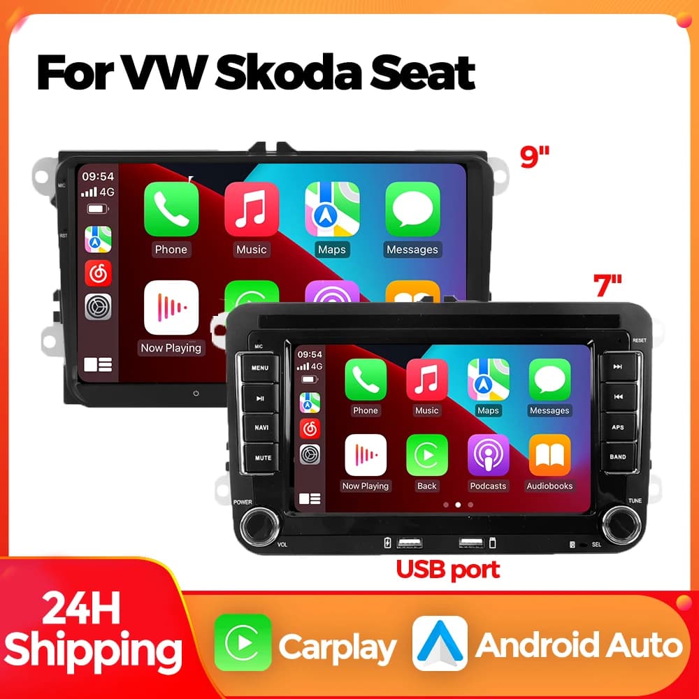 MEKEDE 7 ''9'' autoradio Android Auto Carplay for VW Passat 6 7 CC Polo GOLF 5 6 Touran T5 BT WiFi FM smart system for Auto