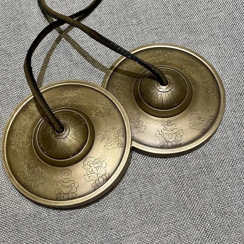 Copper Tinkle Bell Nepal Tibetan Handheld Tinkle Bells Meditation Professional Yoga Hand Bells Sound Healing Orff Instruments