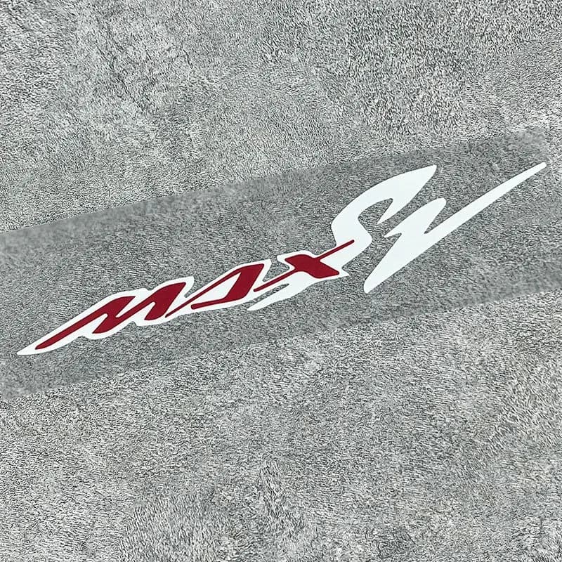 2Pcs Red White Black Letter Vinyl Decal, Waterproof Stylish Sticker for Bike Car Laptop Decoration