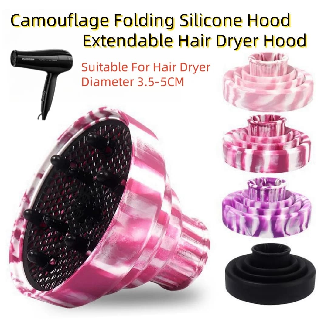 Foldable hair dryer diffuser, Silicone hair dryer diffuser for portable travel hairdresser