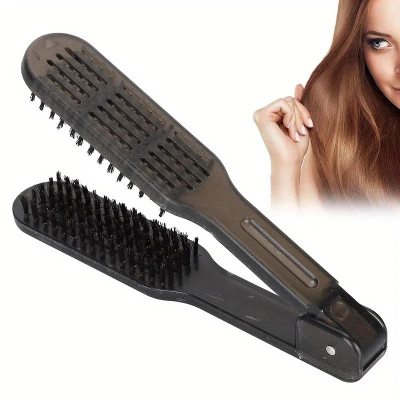 Clamp brush, double brush to smooth hair, clamp brush to smooth hair, hair clip to smooth