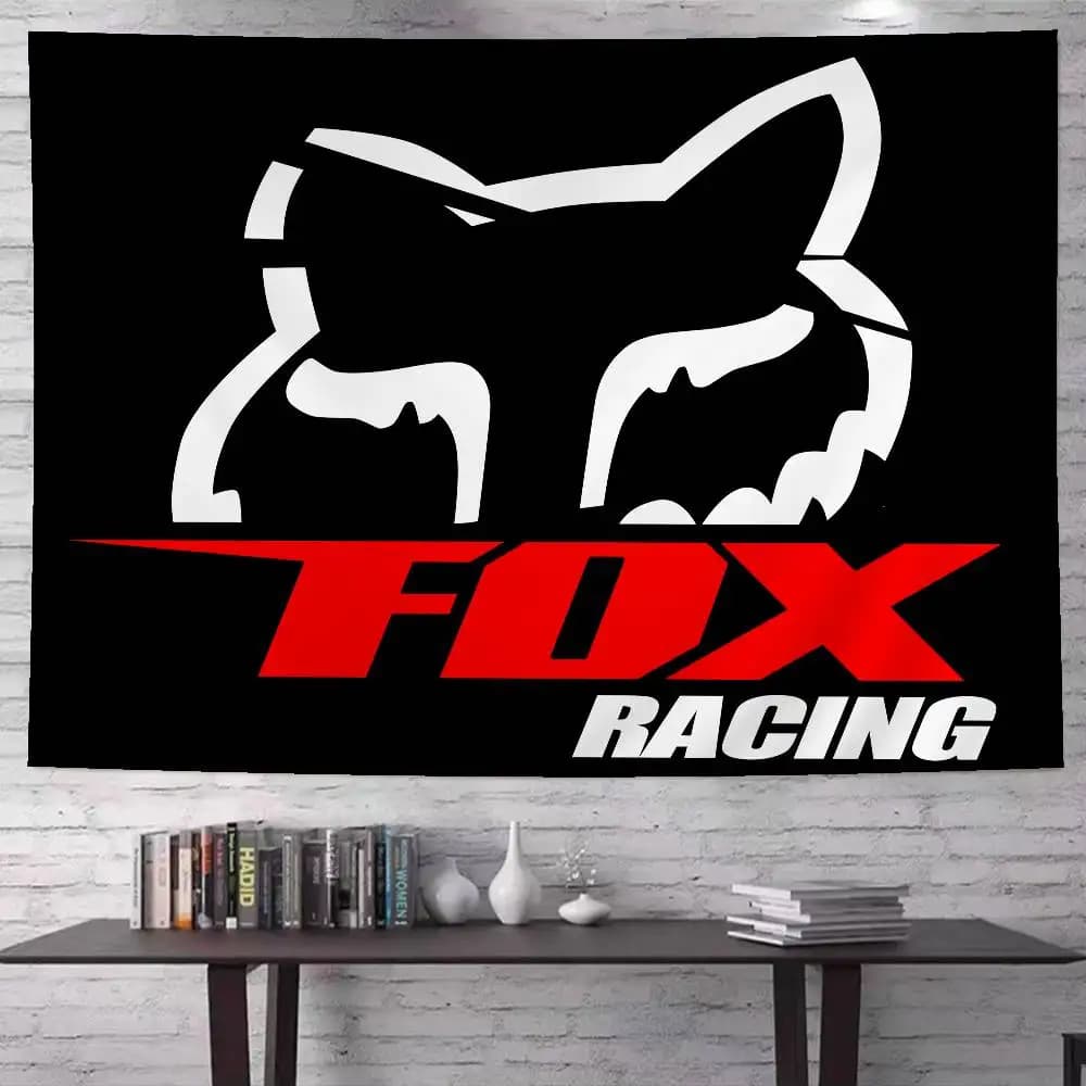 F-FOX Auto Racing Moto Sign Anime Arazzo Hippie Flower Wall Cars Dormitory Decor Wall Hanging Home Decorations