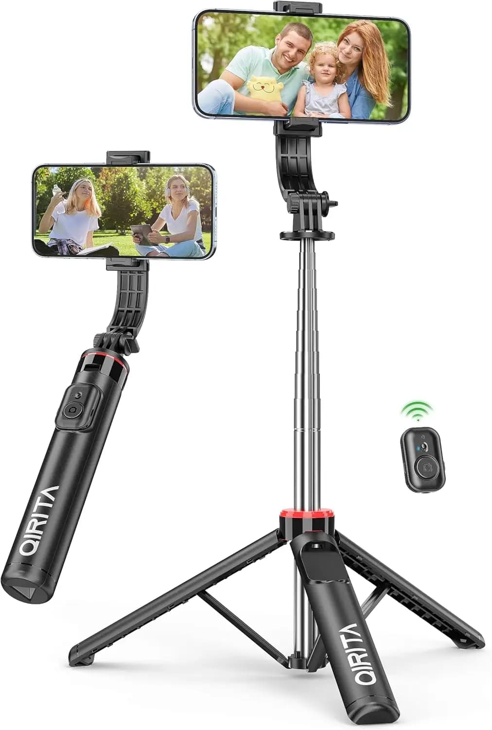 Treppiede per selfie da 52 pollici con telecomando, supporto per telefono portatile 3 in 1 per selfie di gruppo, streaming live e registrazione video