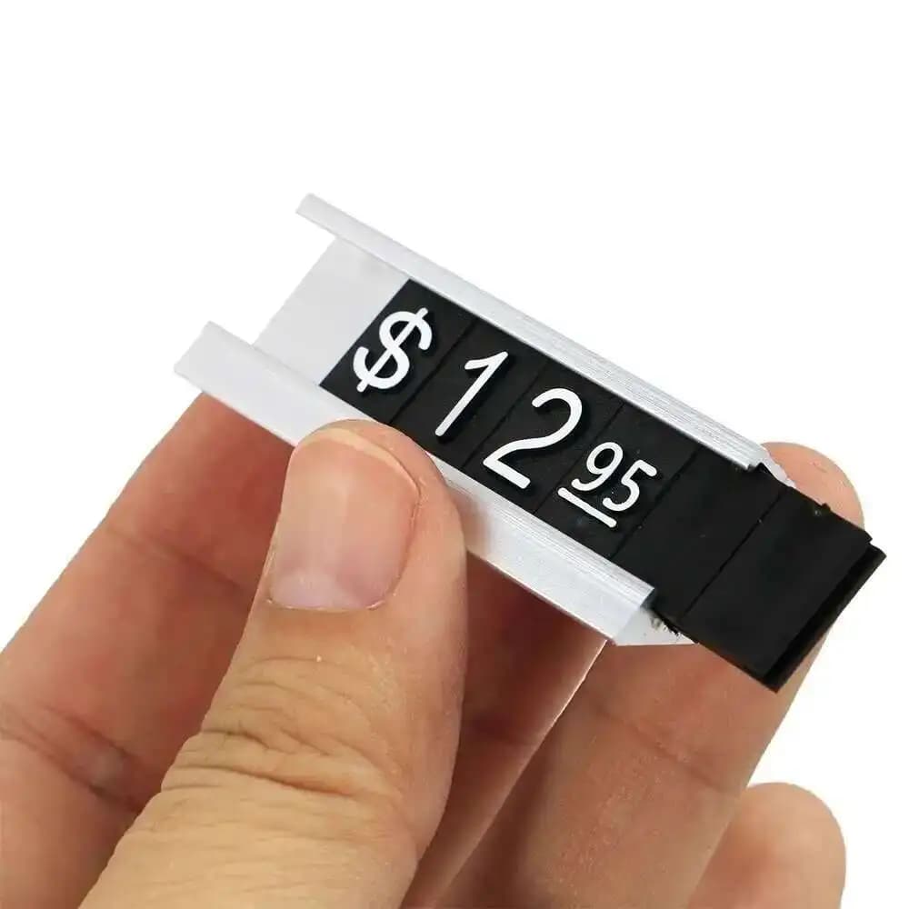 Numero regolabile dorato Lettera Base Display del prezzo Espositore da banco Etichetta in metallo Numeri arabi a terra Etichetta del prezzo combinata Cubo Stick