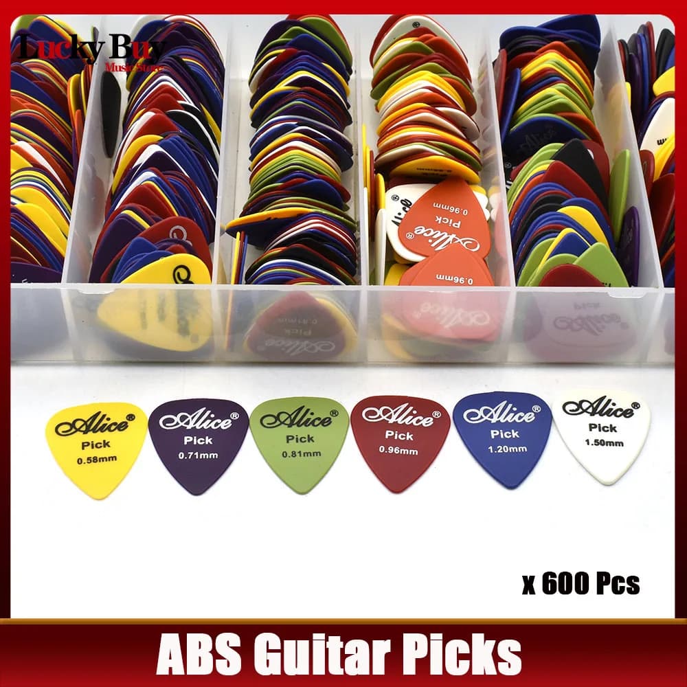 600 pz Alice Smooth/Matte ABS chitarra acustica elettrica Bass plettri Standard Plectra 6 spessore plettri per chitarra AP-600Q/AP-600P
