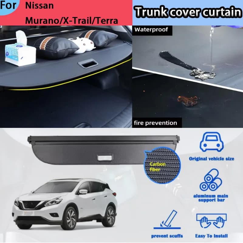 Adatto per Nissan Murano/X-Trail/Terra, Tendina per Bagagliaio, Divisorio per Vano Posteriore, Accessori per Modifica Interni
