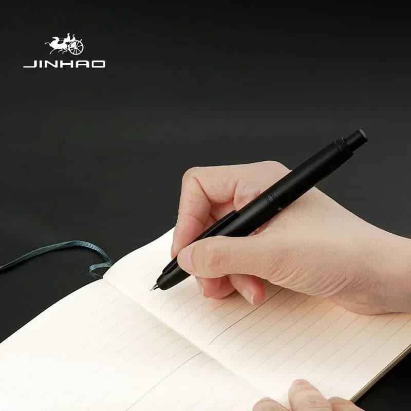 Hot JINHAO 10 Press Fountain Pen Retractable Carve And Polish EF/F 0.4/0.5mm Tip Ink Pen School Office Supplies Stationery Gift