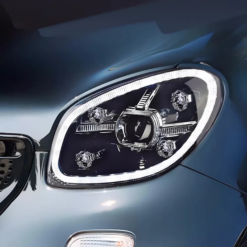 Fari Group for Smart Fortwo Forfour 2015-2019 W451 W453 W452, Lens LED Projector, Plug and Play Accessories