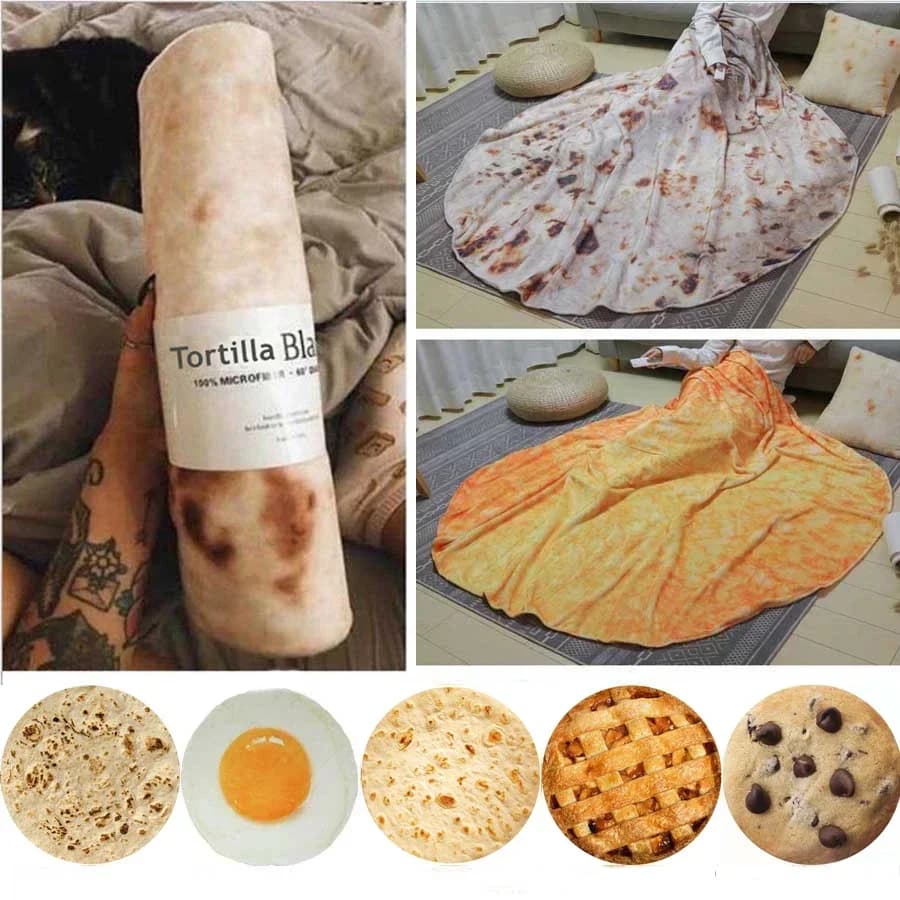 Nuovo Morbido Caldo Flanella Tortilla di Mais Pizza Coperta 200Gsm Pita Lavash In Pile Divano Plaid Peluche Copriletti Inverno Coperta di tiro