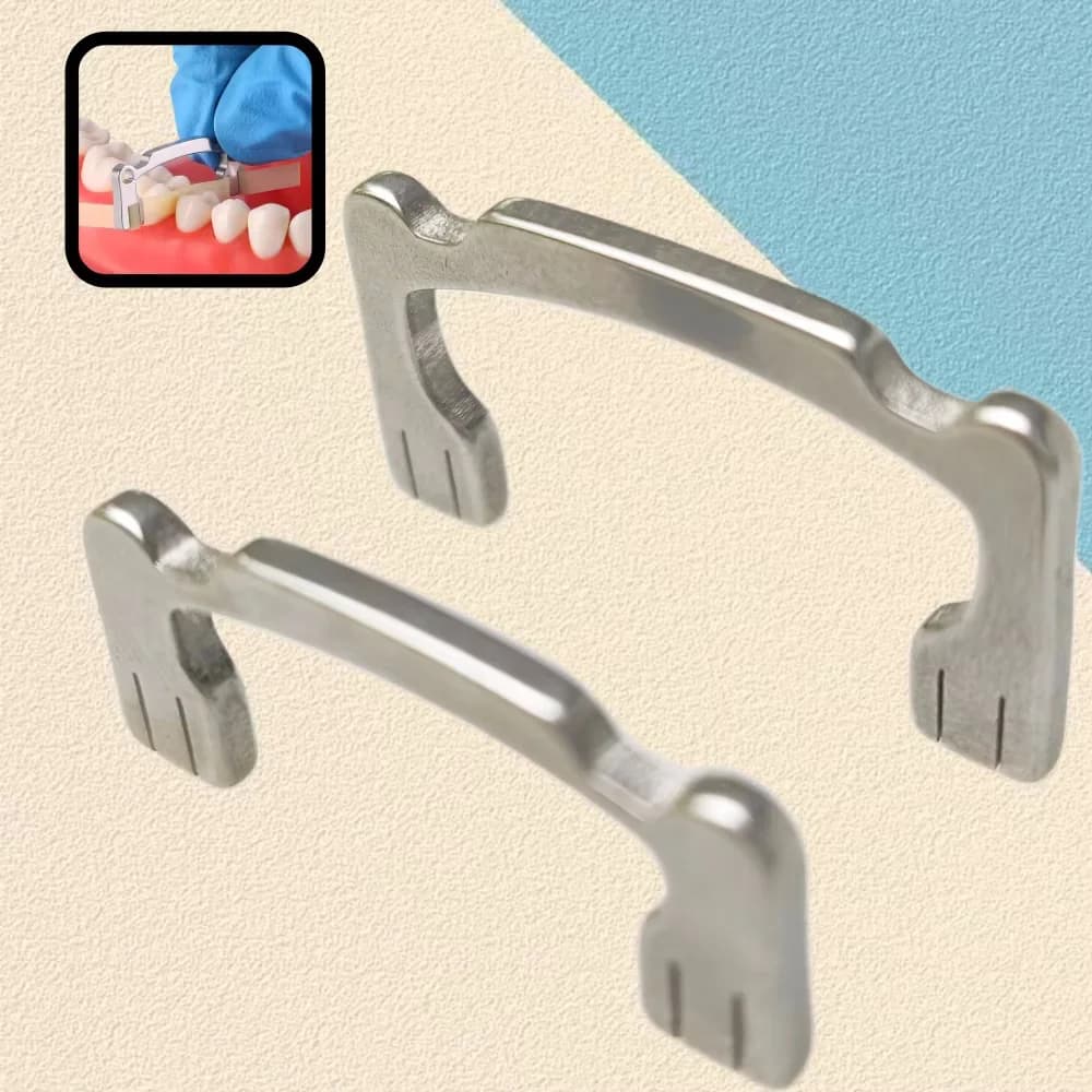 2Pcs/box Dental Polishing Strip Holder Set Metal Hand Held Crown Grinding Sanding Shaping Tool Dentist Tools Autoclavable