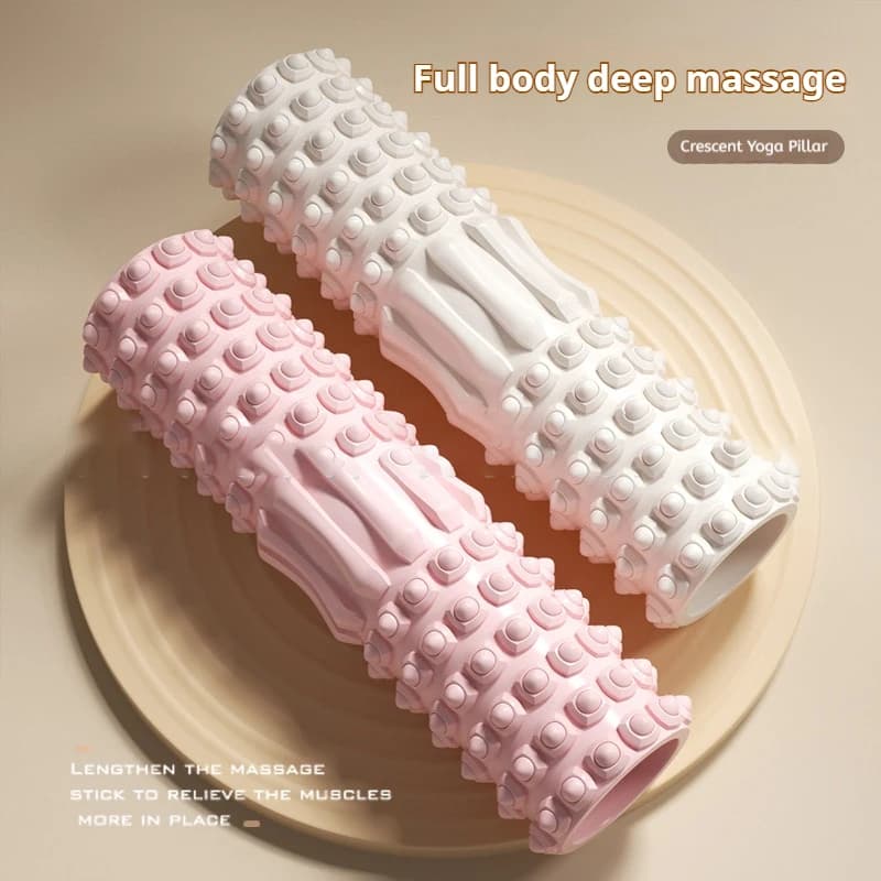 30cm Hollow Foam Roller Dual-Sided Textured Surface Deep Tissue Massage Equipment For Pilates Home Gym