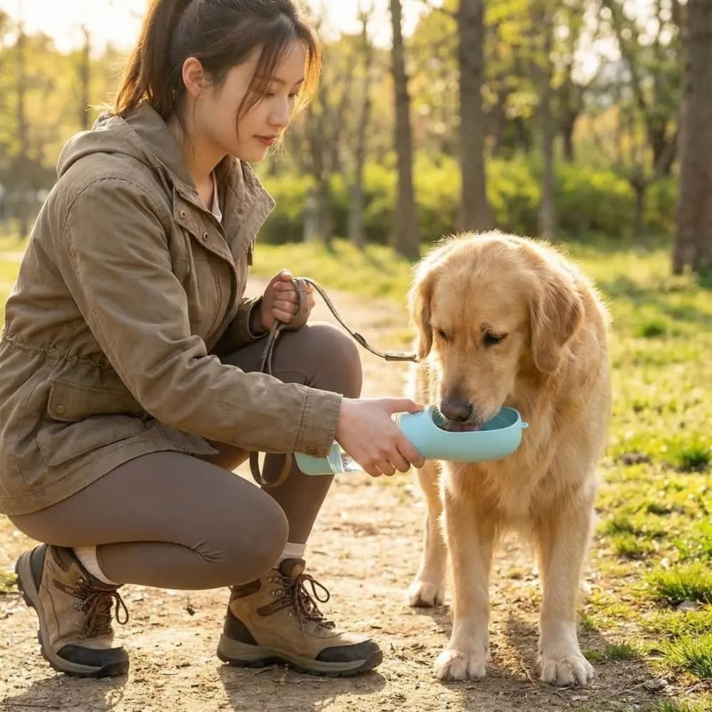 Food Container 3 in 1 Pet Outdoor Companion Cup Leak Proof Plastic Dog Water Bottle Portable Dog Food Dispenser Dog Walking