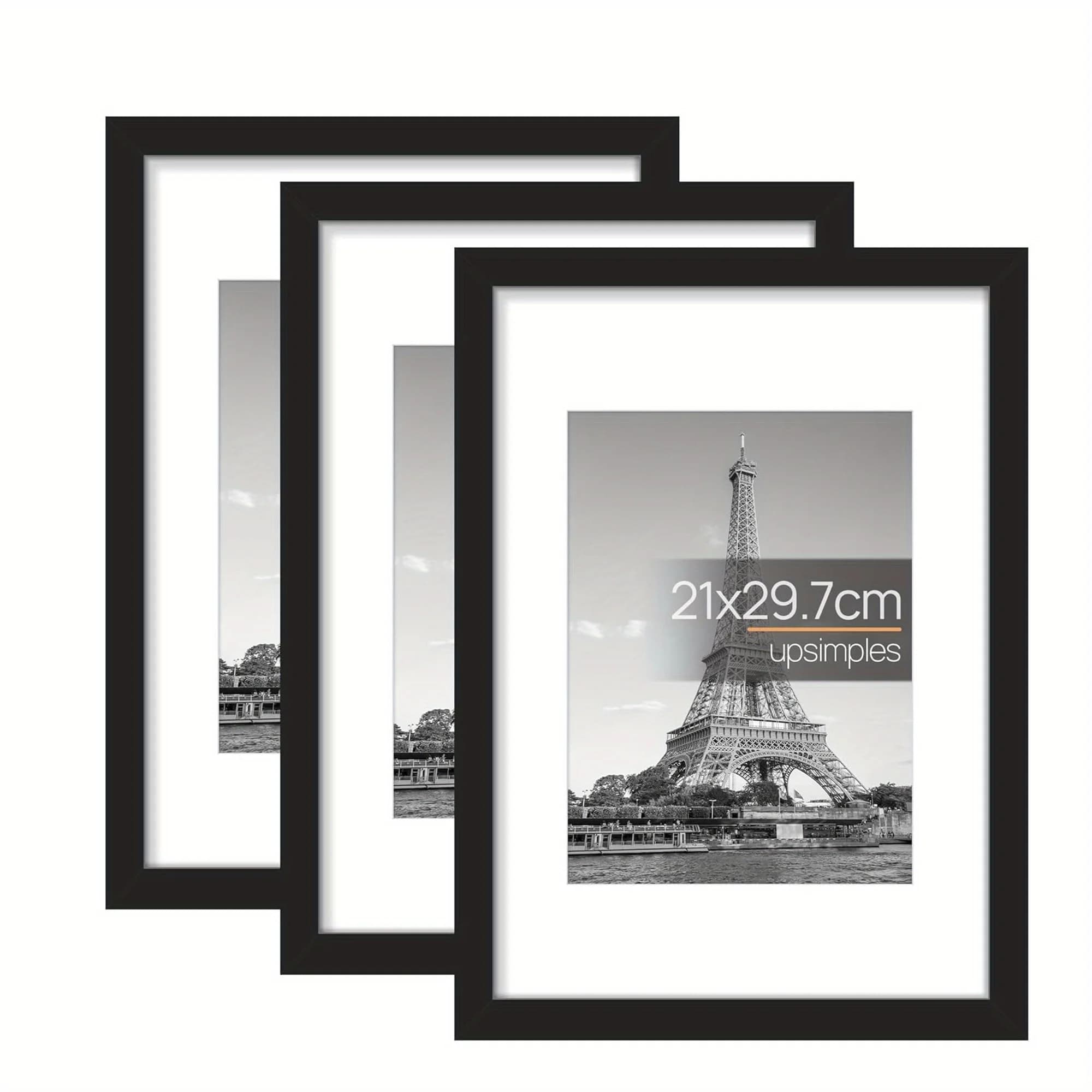 3pcs Wooden Photo Frames for Picture Wall A4 Pictures Frame Stand For Pictures Certificate Commemorative Gift white/black
