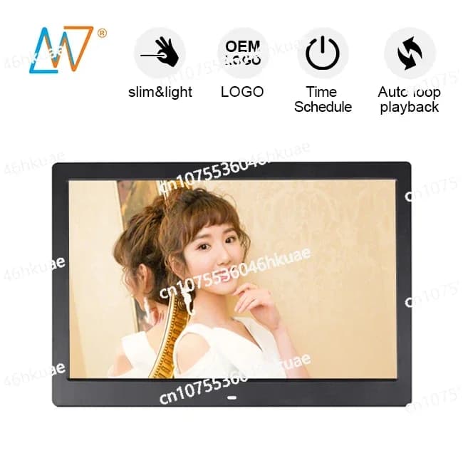 Cornice per album fotografico digitale con schermo LCD multimediale da 17 pollici con funzione MP3, MP4 e riproduzione video