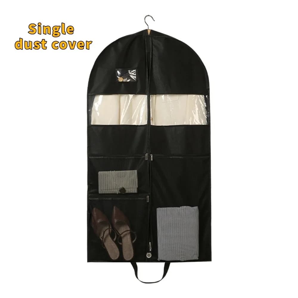 Tasche a rete Borse per indumenti portatili Copertine per indumenti antipolvere appese multiscomparto con sacchetto antipolvere per abiti pieghevole con finestra