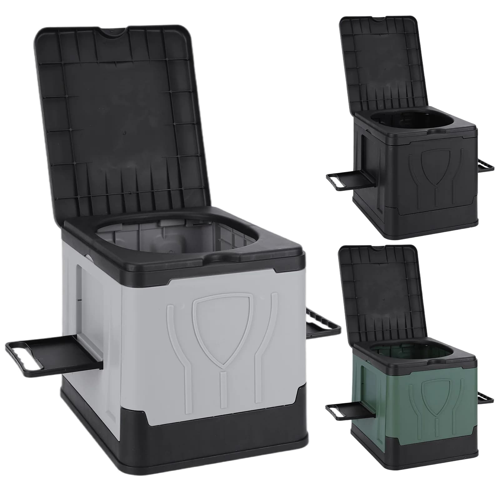 Folding Camping Toilet with Paper Holder & Lid Emergency Toilet Reusable for Camping Travel Outdoor Car RV & Emergency Use