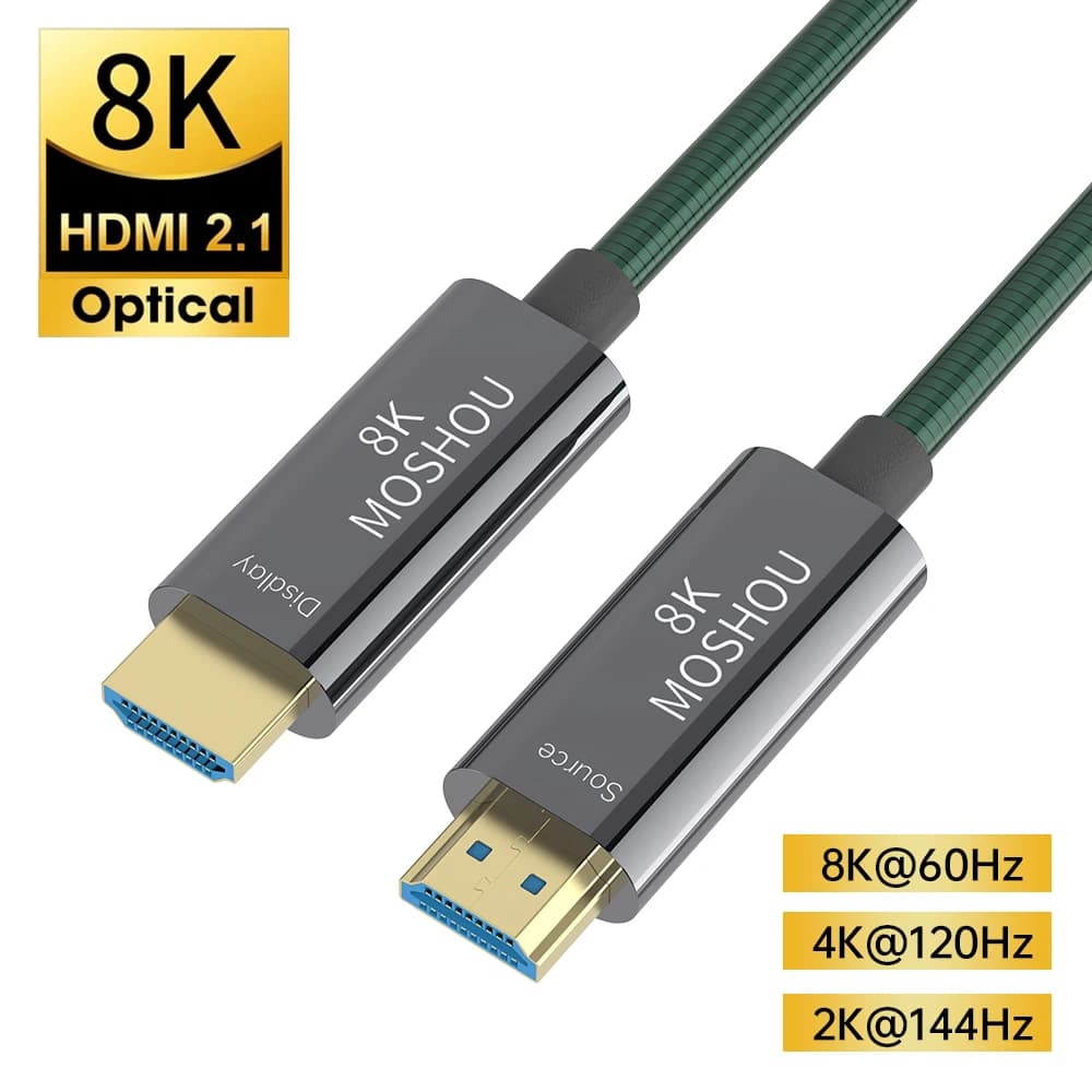 MOSHOU 8K HDMI 2.1 fiber optic cable 48Gbps 8K@60Hz 4K@120Hz HDMI cable RTX 4080 RTX 4090 HDR eARC for Xbox PS5 Samsung QLED TV