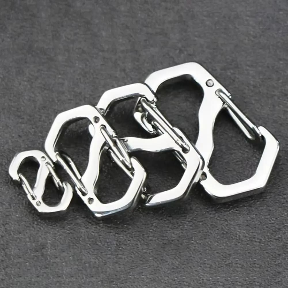10 Pezzi Nuovi Moschettoni a S in Acciaio Inossidabile Argento con Chiusura, Gancio per Bagagli Fatto a Mano, Accessori per Gioielli