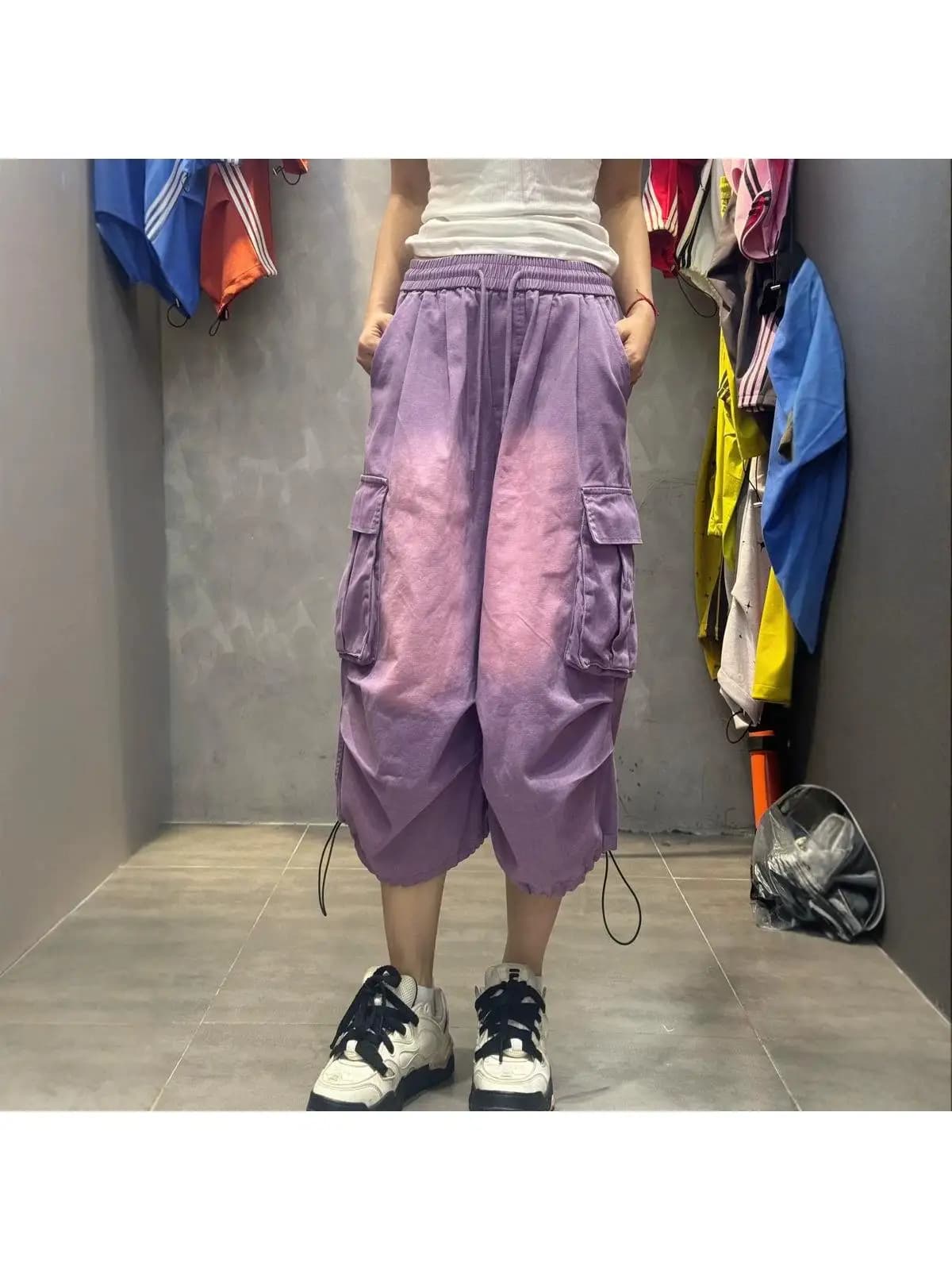 Women's Casual Loose Fit Soft Denim Shorts Summer 2026 New Style Faded Color Change Side Big Pocket Jeans European Style